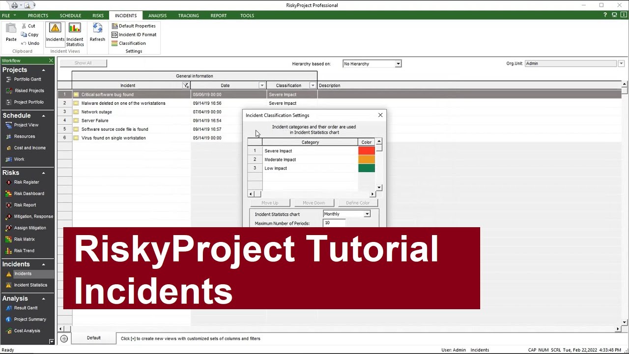 RiskyProject Tutorial: Incidents