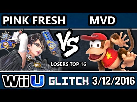 Glitch - PG | MVD (Diddy) Vs. DMG | Pink Fresh (Bayonetta) SSB4 Losers Top 16 - Smash Wii U