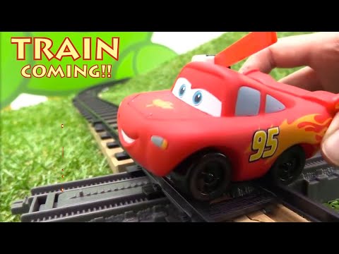 TRAIN TRACKS!! - Lightning McQueen Adventure videos for kids - Toy Cars & Toy Trains Cartoons