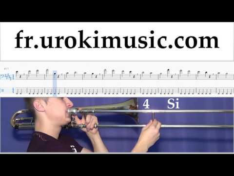 Comment Jouer du Trombone David Guetta, Justin Bieber - 2U Tab Tablature Partie#1 Exerce um-i829