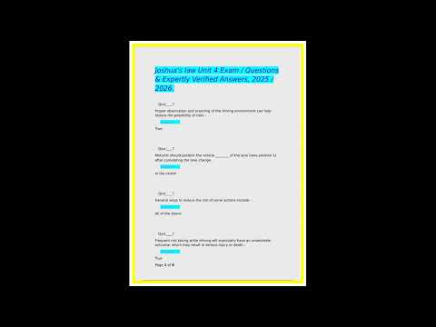 Unit 4 Joshuas Law