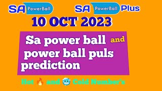 SA Powerball prediction for 10 Oct 2023 | today sa powerball prediction | sa powerball and puls