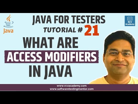 Java for Testers 21 Access Modifiers in Java with Example