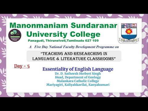 Essentiality of English Language Dr D Satheesh Herbert Singh