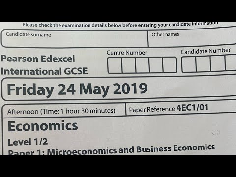 Economics Past Paper (4EC1/01 May/June 2019)