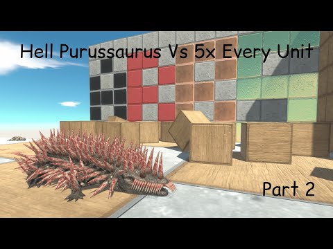 Hell Purussaurus Vs 5x Every Unit [Part 2] ARBS |Animal Revolt Battle Simulator