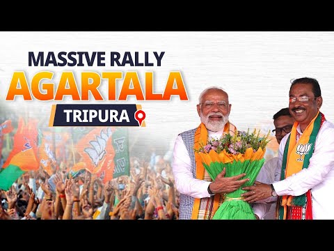 PM Modi attends a public meeting in Agartala, Tripura 