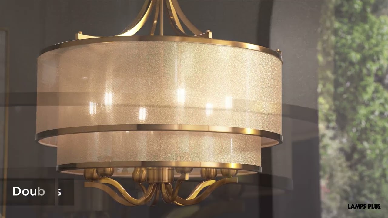 Video 1 Watch A Video About the Possini Euro Nor Warm Antique Brass 6 Light Pendant