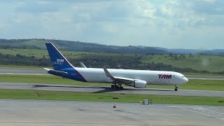 preview picture of video 'Lindo Avião da Tam Cargo pousando e decolando do Aeroporto de Confins'