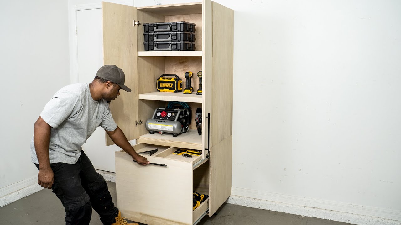 DIY Garage Cabinet Storage (With multipurpose drawer) – Part 1  | DIY Creators