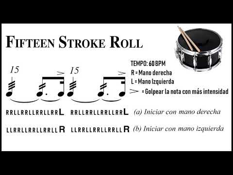 14. Fifteen Stroke Roll – 40 RUDIMENTOS | Clases de Batería (FULL AUDIO)