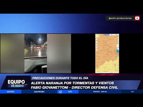 Alerta naranja por tormentas en San Pedro