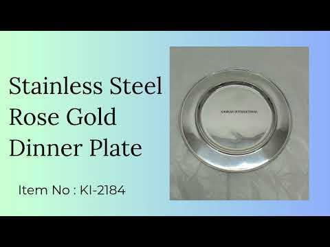 Beautiful stainless steel rose gold dinner plate, diameter: ...