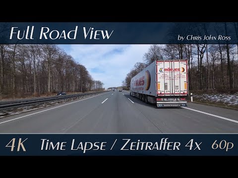 Schleswig-Holstein, Germany: Autobahn A1, Bargteheide - Reinfeld - 4x Time Lapse - 4K (2160p)