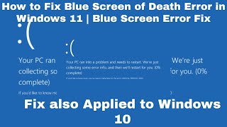 Windows 11 - How to Fix Blue Screen of Death Error in Windows 11 | Blue Screen Error Fix | BSOD