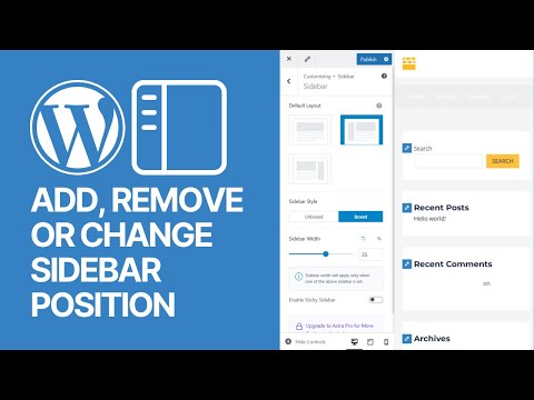 How To Add Remove or Change Sidebar Position in Astra WordPress Theme (FREE)?