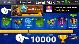 8 ball pool Trophy Legend 💪 Level Max 10000 🏆 Trophy Road Miniclip