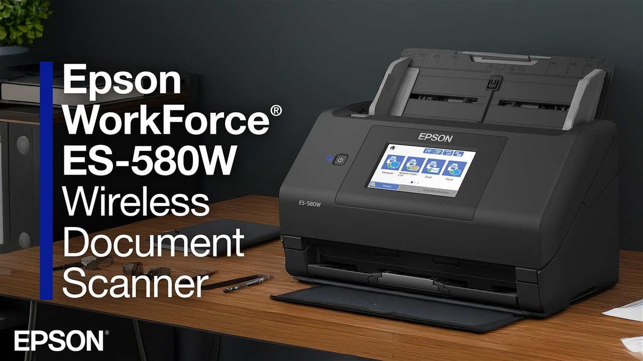 Epson WorkForce ES-580W Desktop Document Scanner.