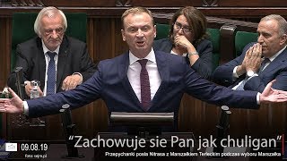 Terlecki nabijał sie z Nitrasa „Jakomś szkołę chyba Pan skończył. Zachowuje się Pan jak chuligan”