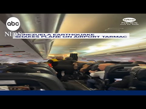 Venezuela earthquake shakes plane on airport tarmac