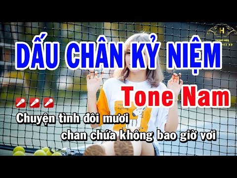 Karaoke Dấu Chân Kỷ Niệm Tone Nam Nhạc Sống | Trọng Hiếu