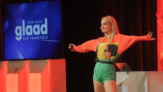 Pop sensation Kim Petras performs at the 2018 GLAAD Gala San Francisco