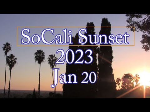 1 HR REAL-TIME CALI SUNSET [2023-01-20]. Sun Going Down on Clear Day.