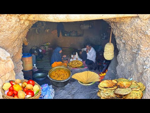 Village Life In Northern IRAN: Baking Tandoori Bread & Making Chicken Pasta With Fresh Vegetables