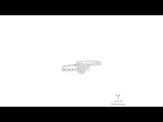 خاتم ذهب أبيض عيار 18 (RNLZ.0445)