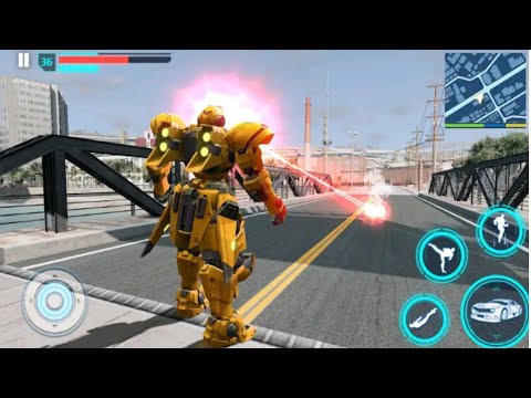 FLYING POLICE ROBOT CAR GAME ( NEW EAGLE ROBOT ANDROID GAME....