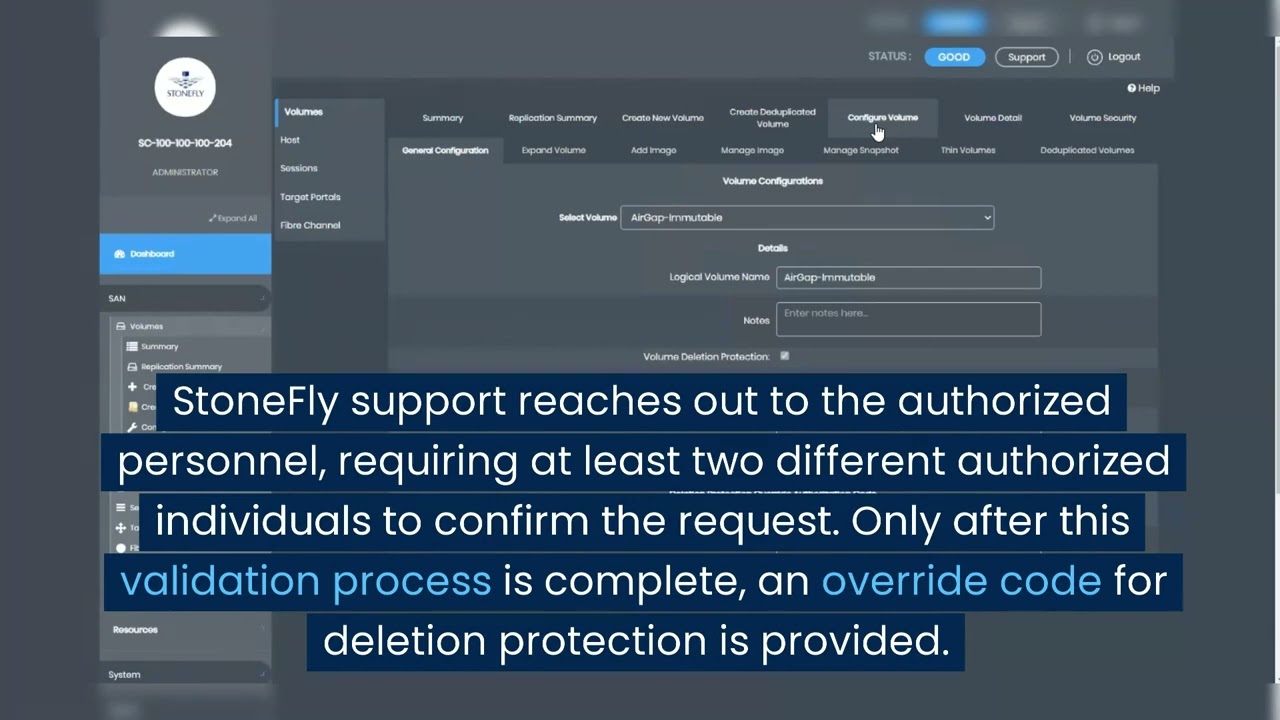 Stop Rogue Admins with Volume Deletion Protection | StoneFusion Demo