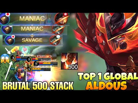 SAVAGE + TRIPLE MANIAC!  ALDOUS HYPERCARRY 500 STACK! | Top 1 Global Aldous Hoster | Mobile legends