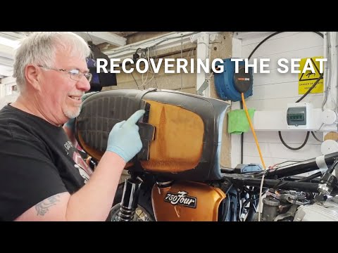 How To Recover a Motorcycle Seat Vinyl | Restoring The Seat Pan On a Honda CB750 Project | Part 16