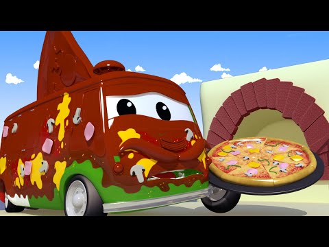 Carlo der Pizzabäcker - Toms Autowaschanlage in Car City 💧 Cartoons für Kinder