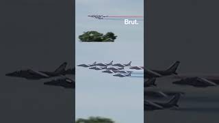 French fighter jets fly over Washington to mark USA's 250th anniversary.