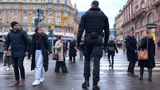 BOLD! Giant Tall Man in Uniform Draws Every Eye! Street Reactions ❤️