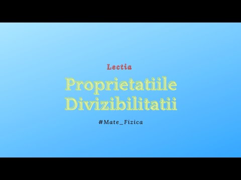 Proprietăţi ale relaţiei de divizibilitate în N