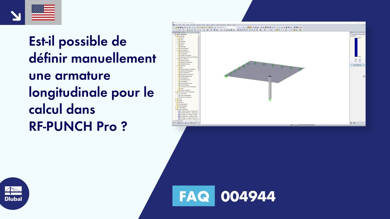 [FR] FAQ 004944 | Est-il possible de définir manuellement une armature longitudinale pour le calcul dans RF-PUNCH Pro...