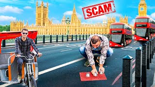 London Scam Alert: Cup and Ball Scammer Exposed on Westminster Bridge!
