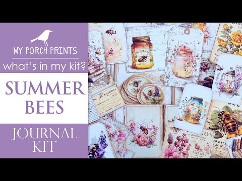 SUMMER BEES JOURNAL KIT 🌼🐝| What's In My Kit 🤍| My Porch Prints Junk Journaling Tutorials