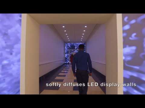 Gerriets provides FROST Diffusion Film for interactive lobby display.