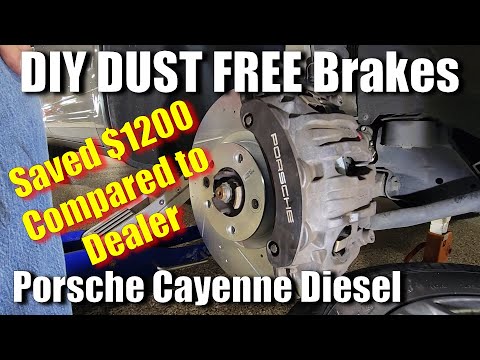DIY Porsche Cayenne DUST FREE Front Brake Replacement (SAVE $1200) 958.2 Diesel (2015-2018)