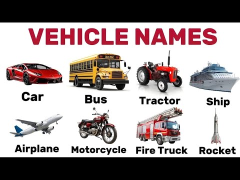 50 Vehicle Names in English | Vehicles Vocabulary for Kids & Beginners | Mode of Transport 🚗✈️🚢