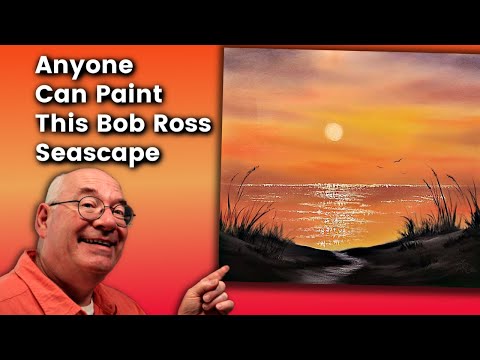 ANYONE CAN PAINT THIS Bob Ross Seascape : EASY Beginners Oil Painting