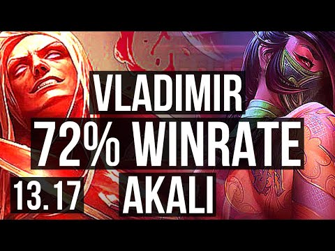 VLADIMIR vs AKALI (MID) | 72% winrate, 5/1/3 | NA Grandmaster | 13.17