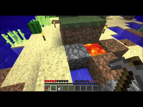 MineCraft Making A CobbleStone Generator "Dual Survival Deserted Island Ep:2"