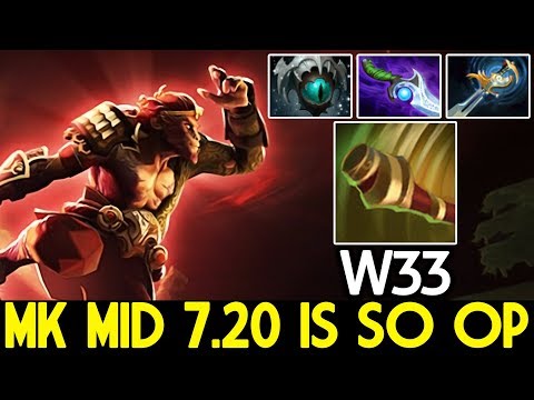 W33 [Monkey King] MK Solo Mid 7.20 is So OP Pro Gameplay Dota 2