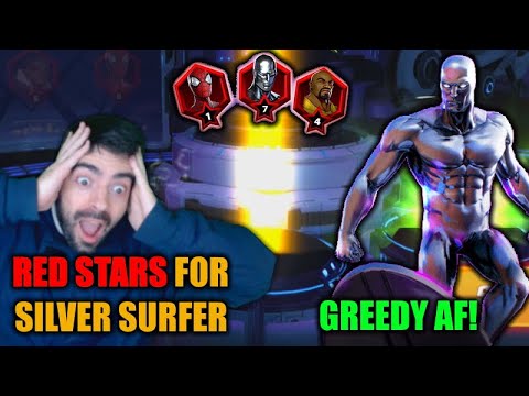 GREEDY AF RED STARS OPENING FOR SILVER SURFER | RIP ORBS | MARVEL STRIKE FORCE | MSF