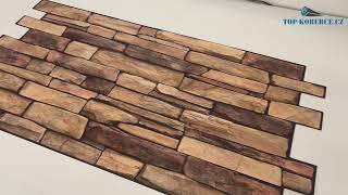 3D obkladový omyvatelný panel PVC Břidlice přírodní (498 x 980)