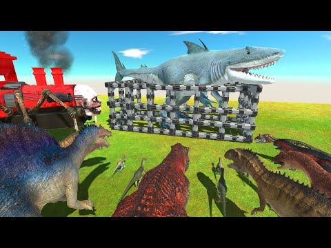 Rescue Challenge King Shark | Crnivores Dinosaurs VS Choo Choo Charles - Animal Revolt Battle Simula